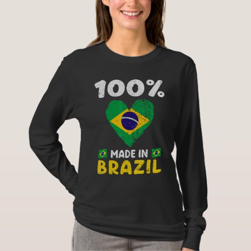 100 Percent Made In Brazil Brazilian Boys Girls Ki T_Shirt