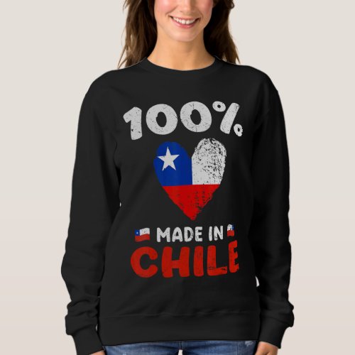 100 Percent Made In Chile Chilean Boys Girls Kids Sweatshirt