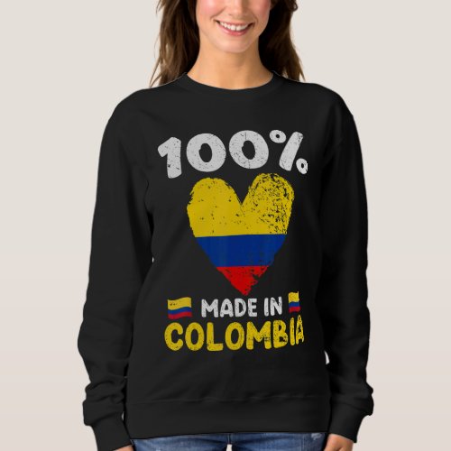 100 Percent Made In Colombia Colombian Boys Girls  Sweatshirt