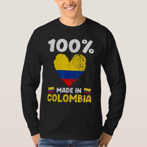 100 Percent Made In Colombia Colombian Boys Girls  T_Shirt
