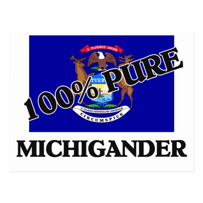 100 Percent Michigander Postcard