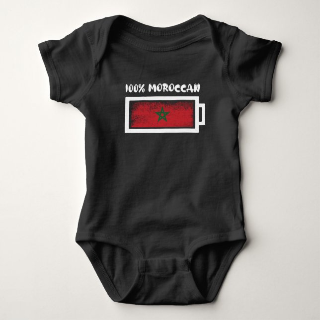 100 Percent Moroccan Flag Baby Bodysuit (Front)