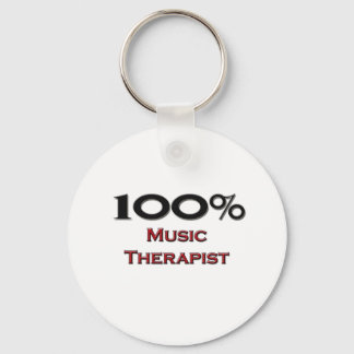 100 Percent Music Therapist Keychain
