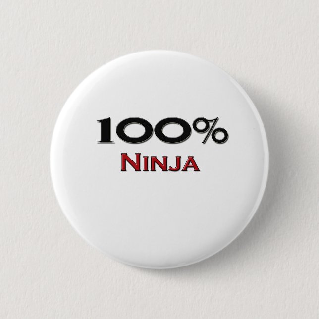 100 Percent Ninja Pinback Button (Front)