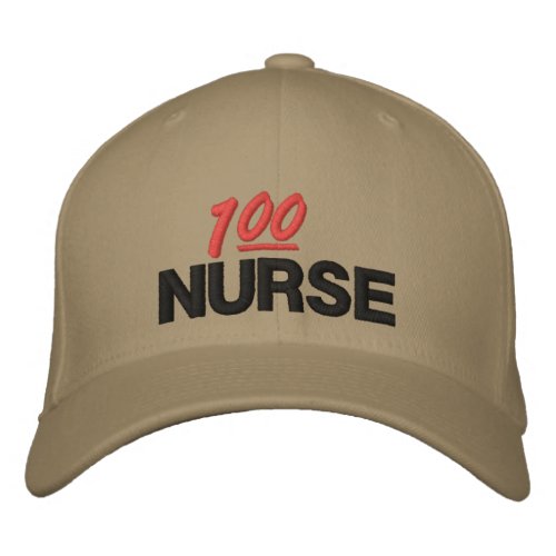 100 percent nurse embroidered baseball cap