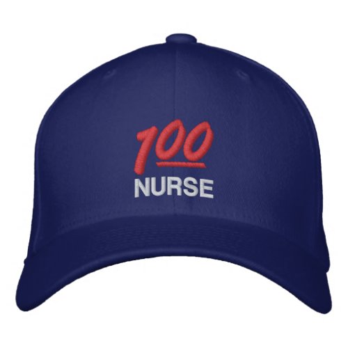 100 percent nurse embroidered baseball cap