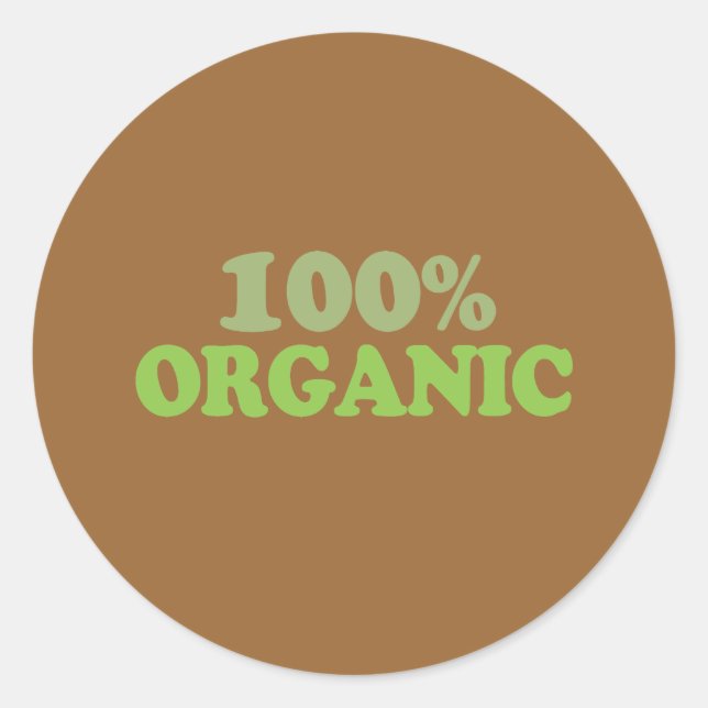 100 percent organic classic round sticker (Front)