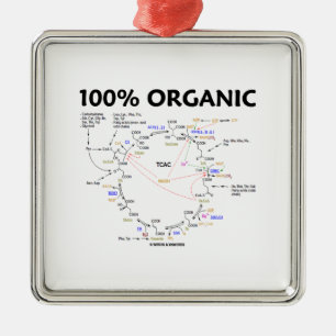 100 Percent Organic Krebs Cycle TCAC Metal Ornament