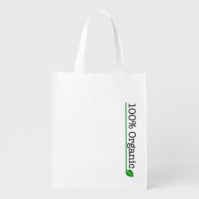 100 Percent Organic Reusable Grocery Bag (Front)