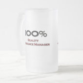 100 Percent Quality Assurance Manager Frosted Glass Beer Mug (Front Left)