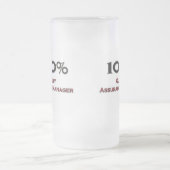100 Percent Quality Assurance Manager Frosted Glass Beer Mug (Center)