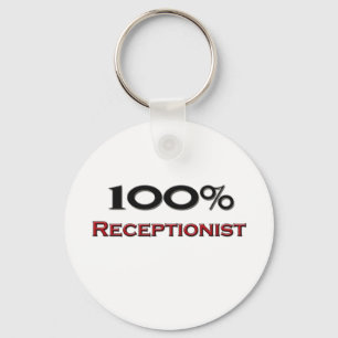 100 Percent Receptionist Keychain