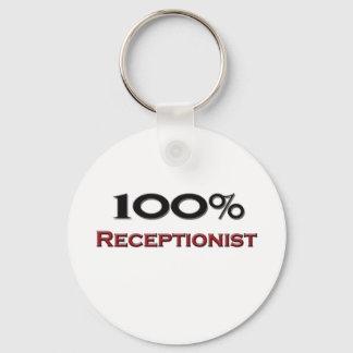 100 Percent Receptionist Keychain