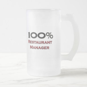 100 Percent Restaurant Manager Frosted Glass Beer Mug
