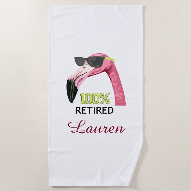 100 percent Retired Personalized Beach Towel (Front)