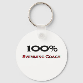 100 Percent Swimming Coach Keychain