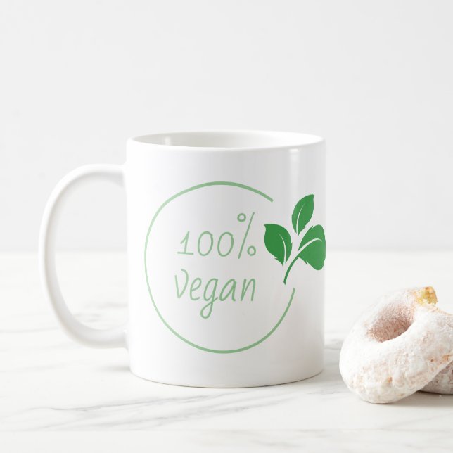 100 percent vegan| One percent vegan Coffee Mug (With Donut)
