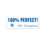 [ Thumbnail: "100% Perfect!" Teacher Rubber Stamp ]