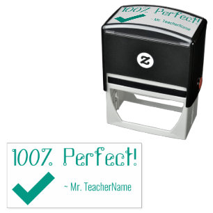 "100% Perfect!" Teaching Assistant Rubber Stamp