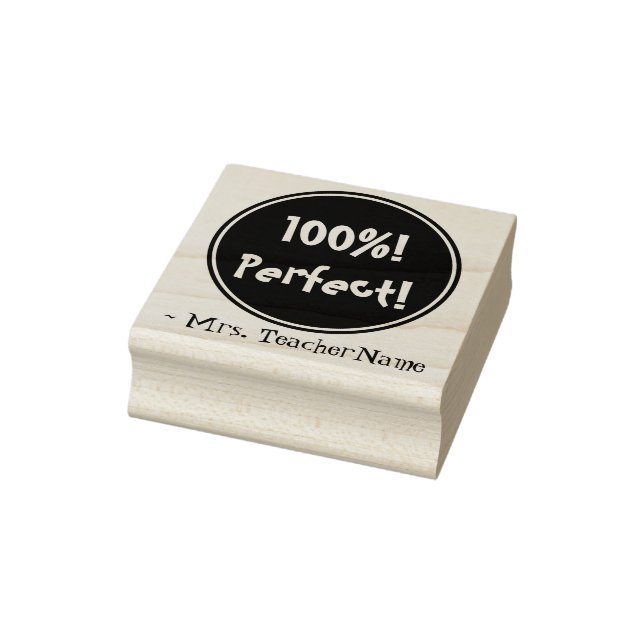 "100%! Perfect!" Tutor Feedback Rubber Stamp (Stamp)