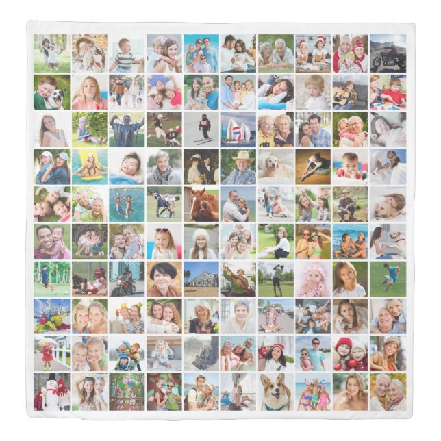 100 Photo Collage Create Your Own Unique Duvet Cover (Front)