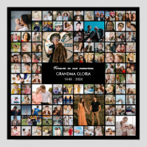 100 Photo Collage Personalized Picture Gift Square Poster