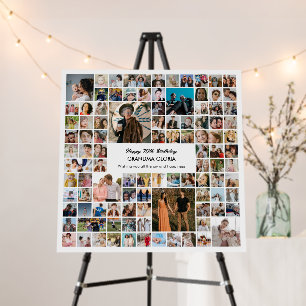 100 Pictures Photo Collage Birthday Party Square Foam Board
