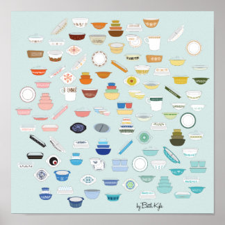 100 Pieces of Pyrex - Mint Poster