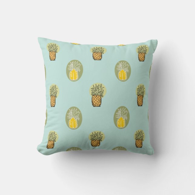 100% pineapple throw pillow (Front)
