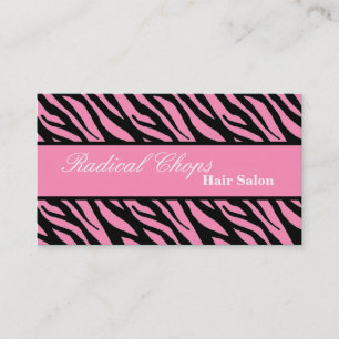 100 Pink Black Zebra Print Pattern Business Card