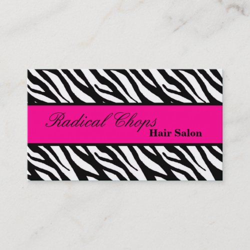 100 Pink Black Zebra Print Pattern Business Card