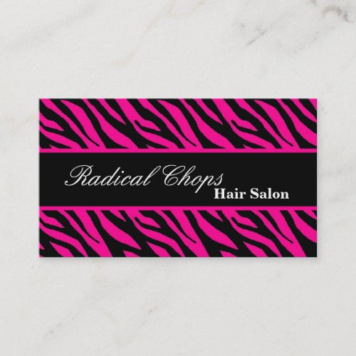 100 Pink Black Zebra Print Pattern Business Card