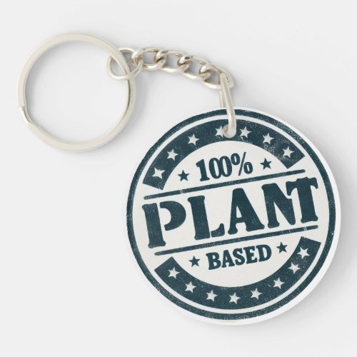 100 plant based vegan design keychain
