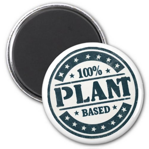 100 plant based vegan design magnet