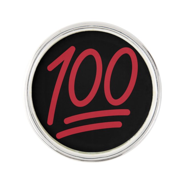 100 Points Emoji Lapel Pin (Front)