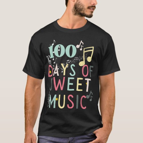 100 Poppin Days of School for Music Teacher T_Shirt