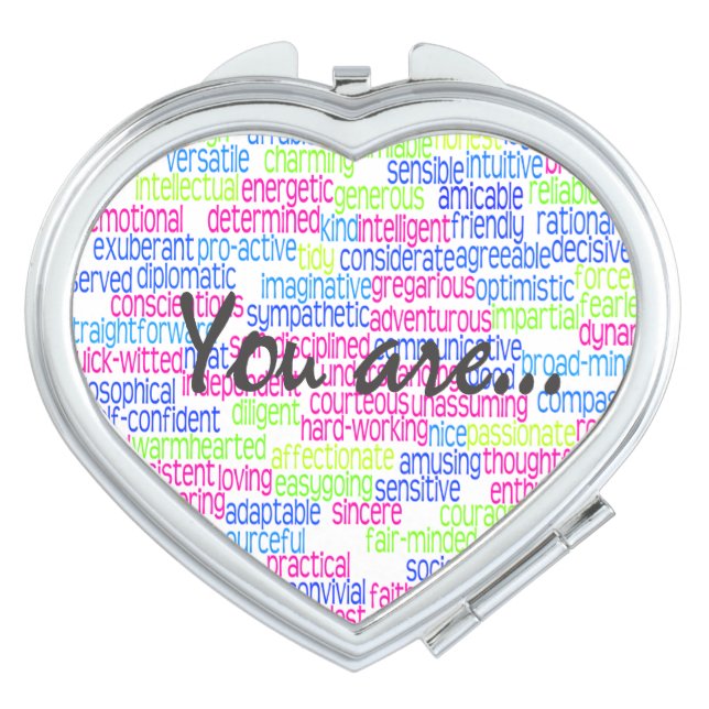 100 Positive Words that Describe You! Vanity Mirror (Front)