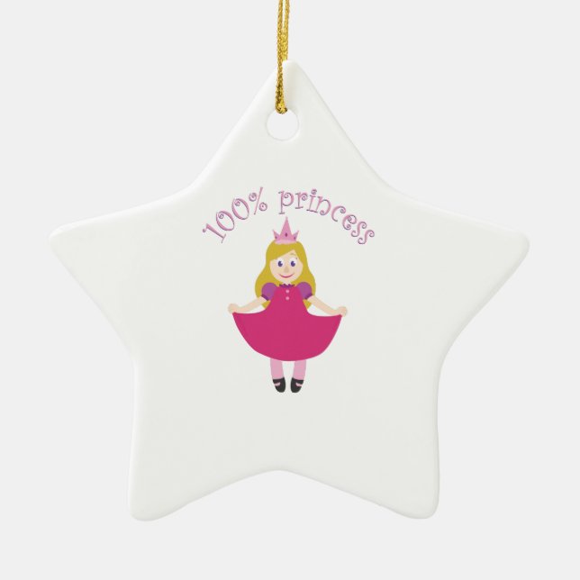 100% Princess Ceramic Ornament (Front)