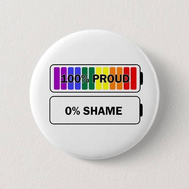 100% Proud 0% Shame Button (Front)