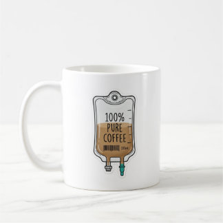 100% Pure Coffee IV Drip Funny Medical Nursing Mug