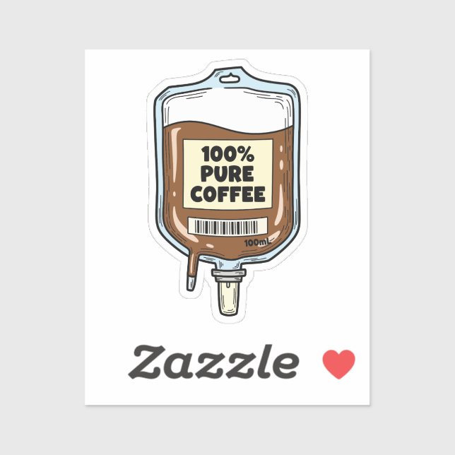 100% Pure Coffee Sticker (Sheet)