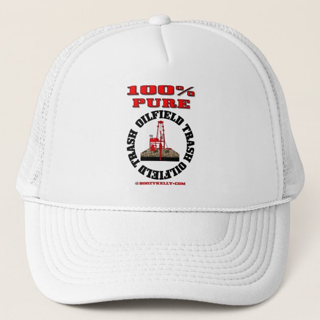 100% Pure OilField Trash,Oil Patch Hat,Oil Rig,Oil Trucker Hat (Front)