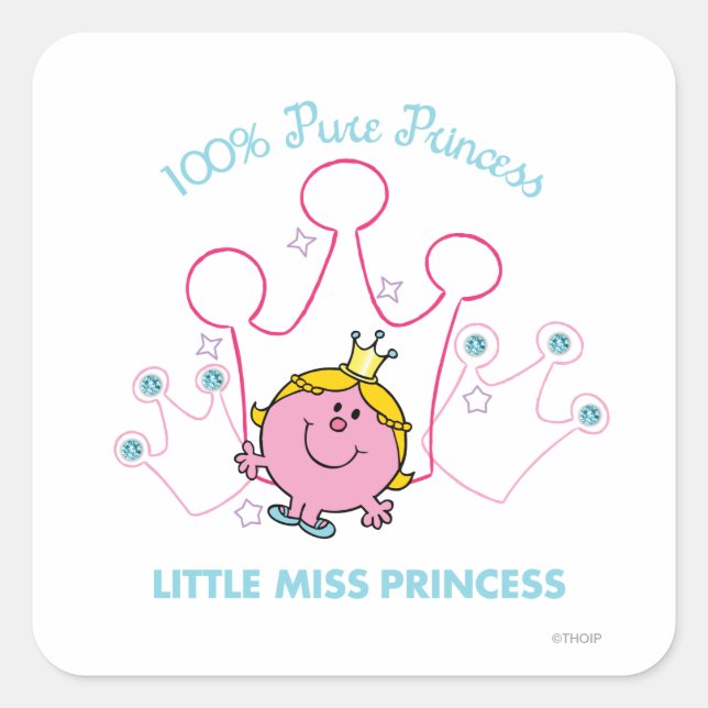 100% Pure Princess - Little Miss Princess Square Sticker (Front)