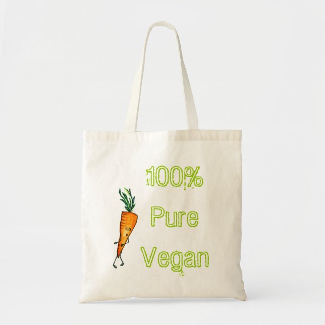 100% pure vegan - carrot tote bag (Front)