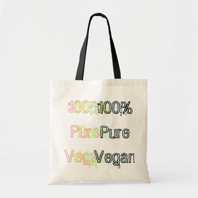 100% Pure Vegan - colorful Tote Bag (Front)