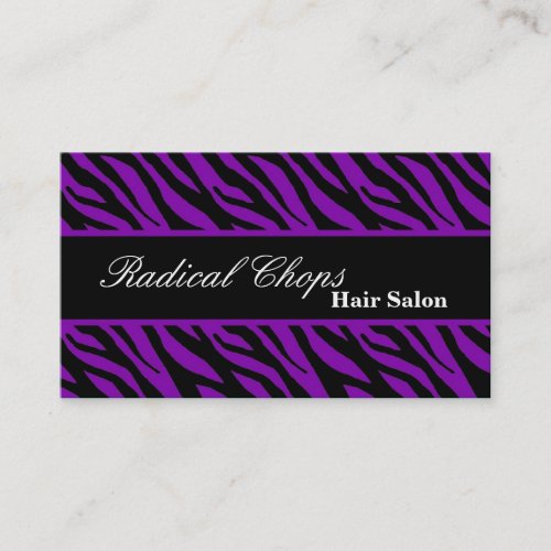 100 Purple Black Zebra Print Pattern Business Card
