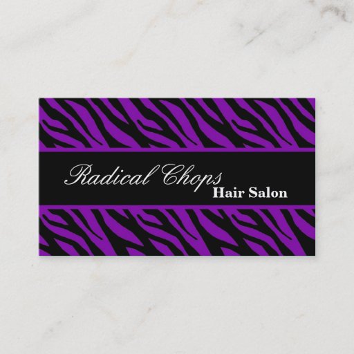 Customizable 100 Purple Black Zebra Print Pattern Business Card