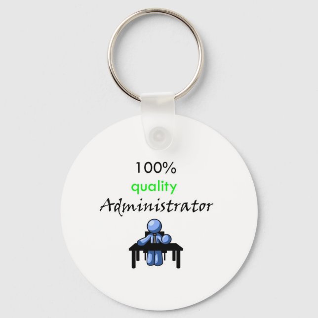 100% quality administrator keychain (Front)