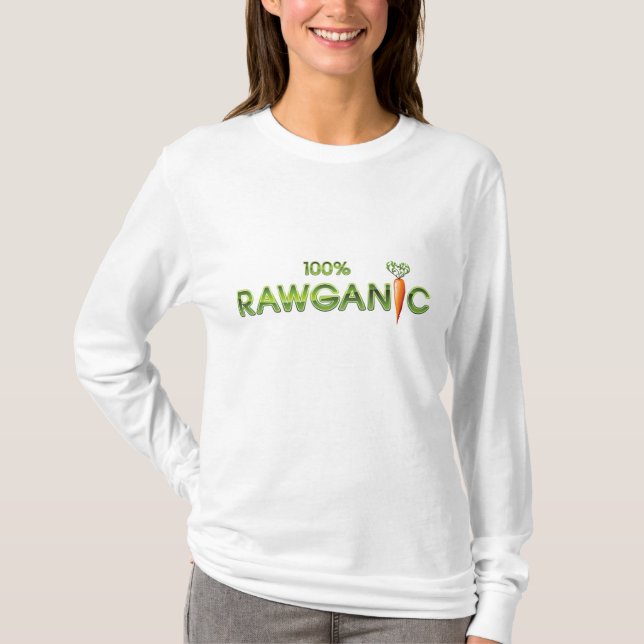 100% Rawganic Raw Food - Carrot (Ladies) T-Shirt (Front)