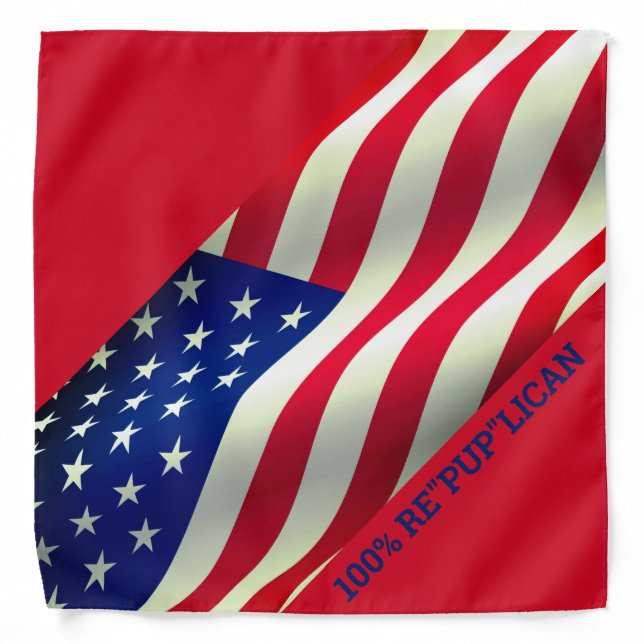 100% Re"PUP"lican Dog Bandana (Front)